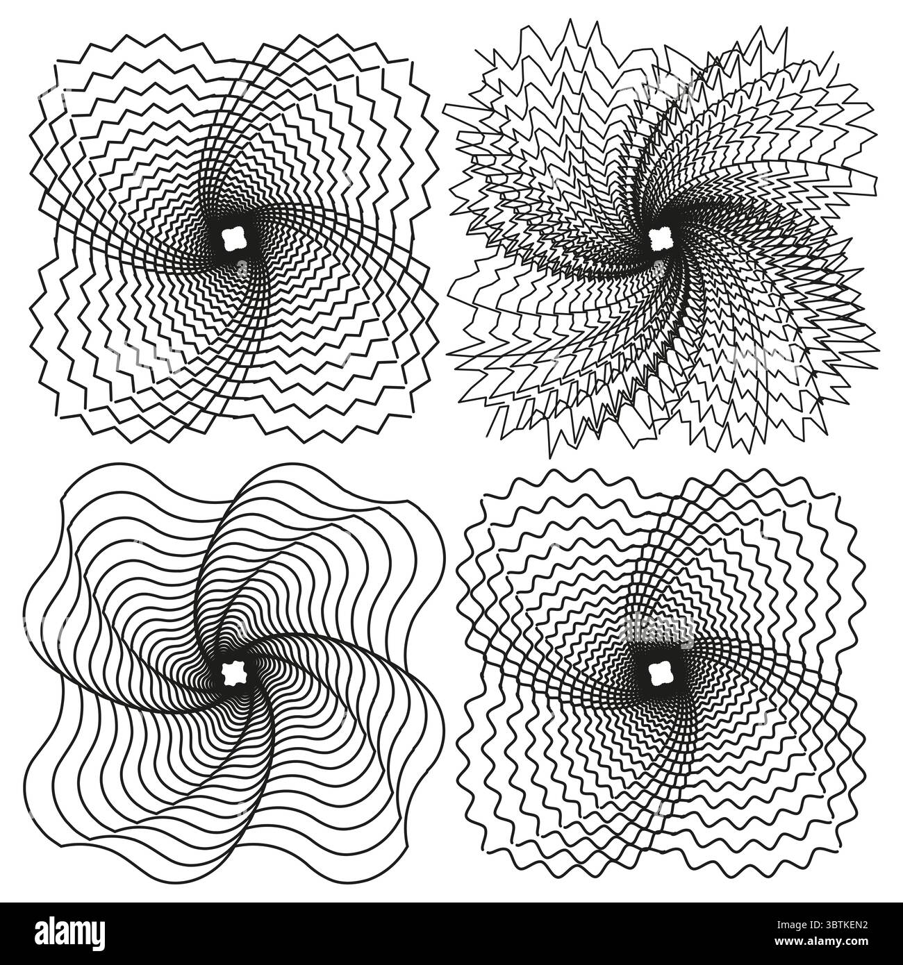 Swirling lines pattern. Geometric spiral forms. Abstract radial graphic ...
