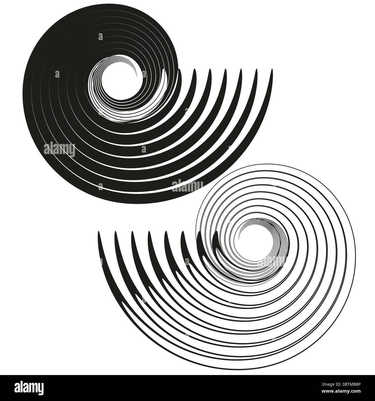 Winding Motion Rotation Abstract helix spirals. Dynamic winding forms. Modern motion elements ...