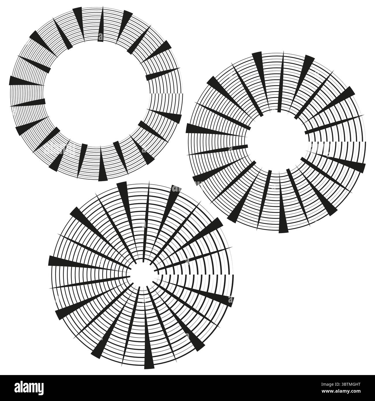 Concentric ring elements. Abstract geometric pattern. Dynamic circular ...