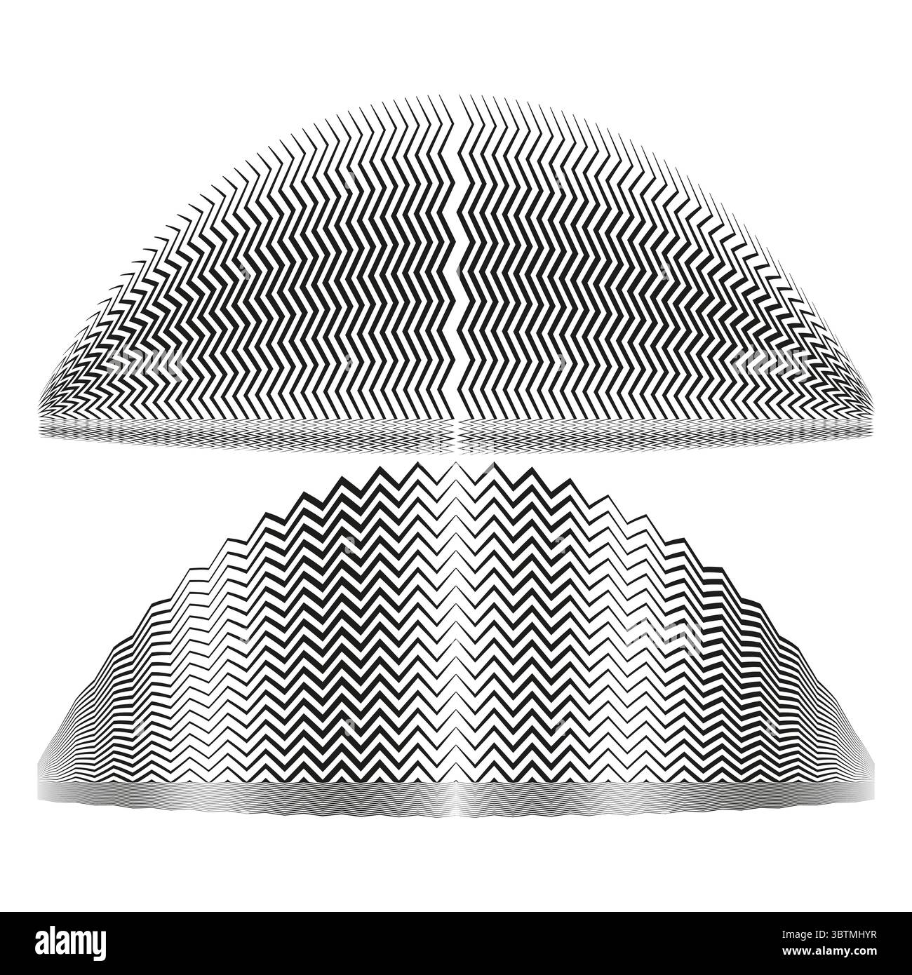Half Pattern Design Half circle patterns. Semicircular zigzag shapes. Abstract geometric ...