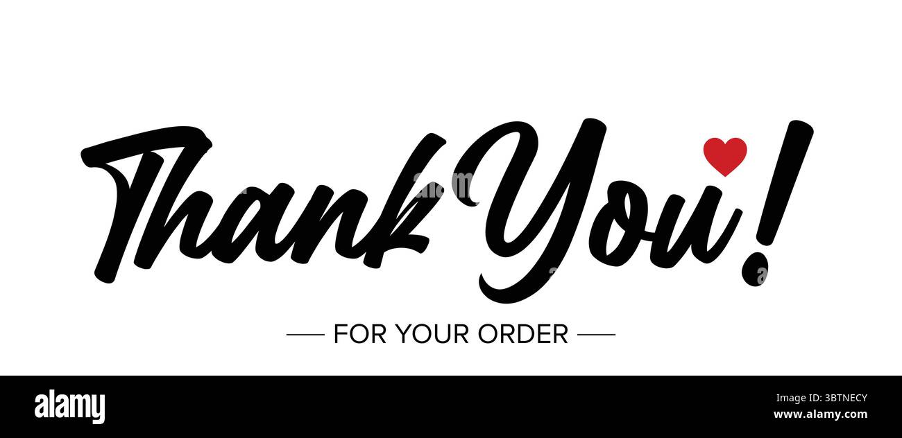 Thank You For Your Order - Heart Exclamation Mark Stock Vector Image ...