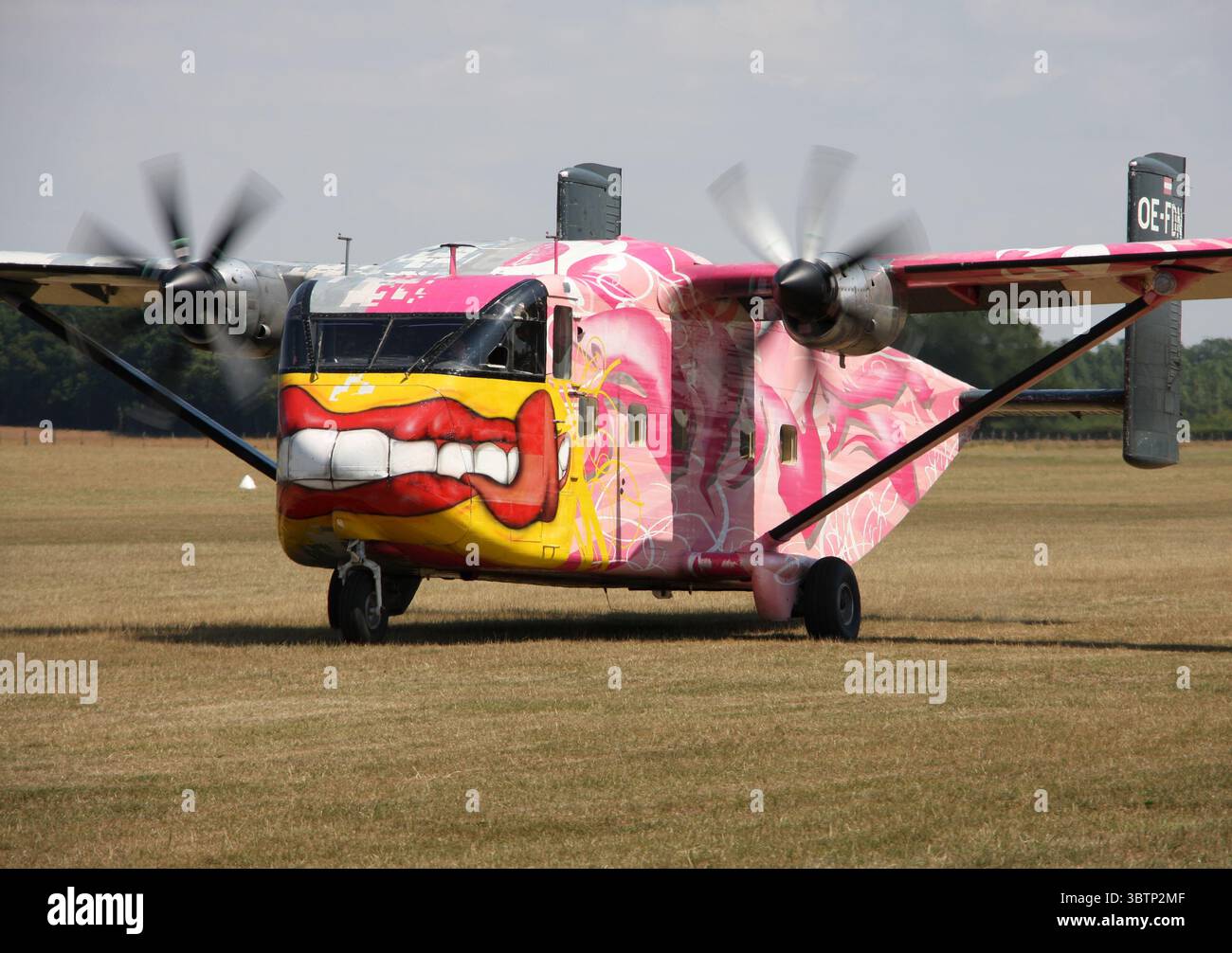 A Short SC7 Skyvan aircraft of Pink Aviation Services converted to a parachute or air to air photography role at Headcorn Aerodrome Kent Stock Photo