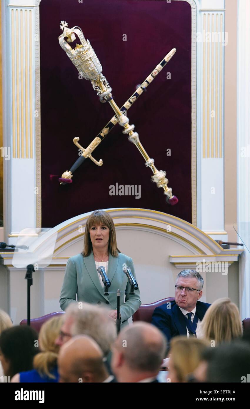 Chancellor of the Exchequer Rachel Reeves makes a speech at the Annual ...
