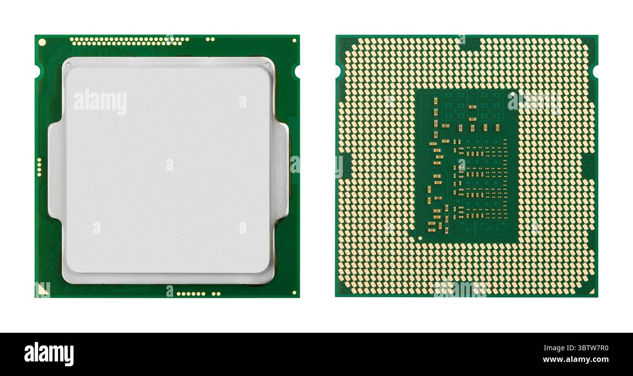 Computer processors CPU isolated on white background Stock Photo