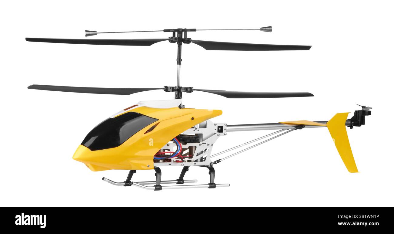 Model radio-controlled helicopter isolated on a white background Stock ...