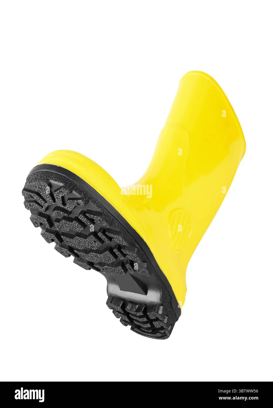 Yellow rubber boots isolated on white background Stock Photo