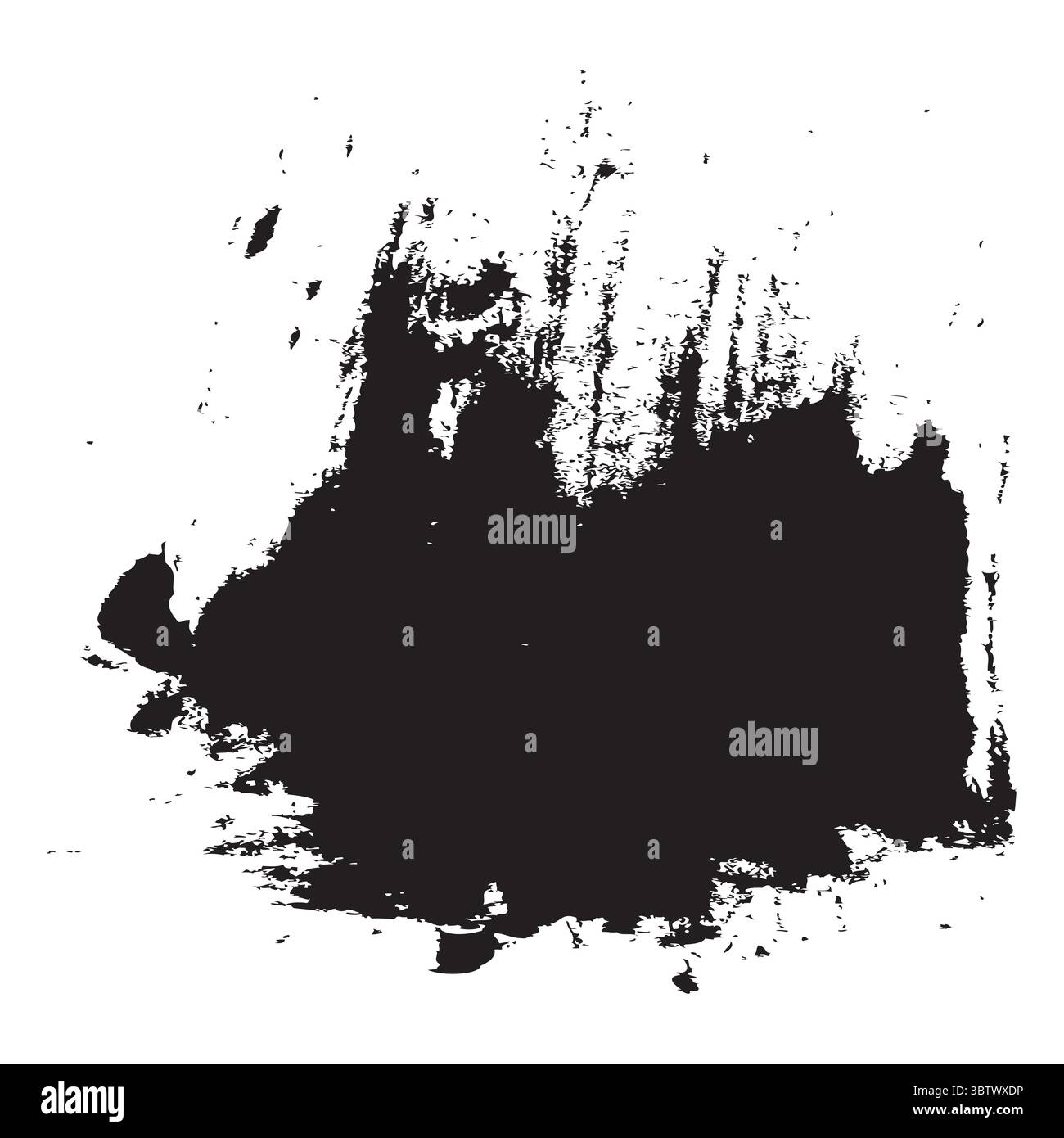 Vertical ink splash. Rough paint stroke. Distressed brush stain. Vector grunge texture. Stock Vector