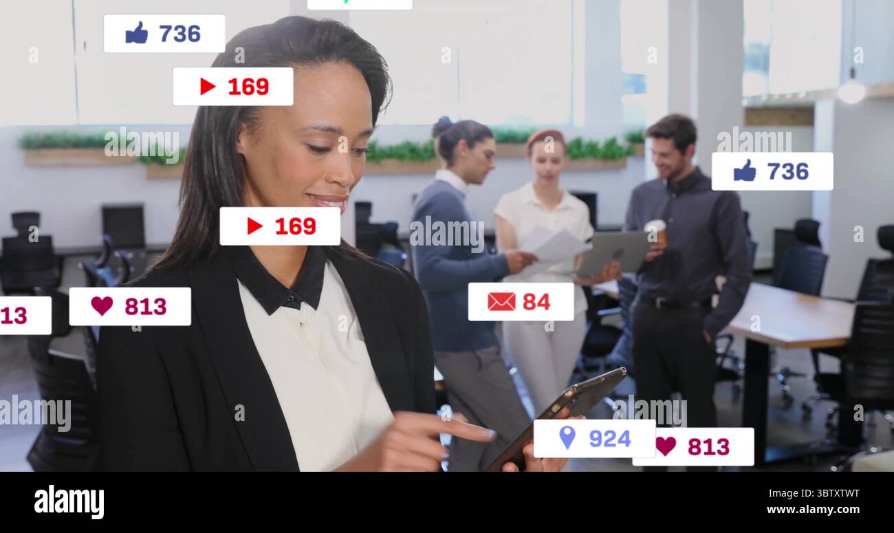 Businesswoman in black blazer hi-res stock photography and images - Alamy