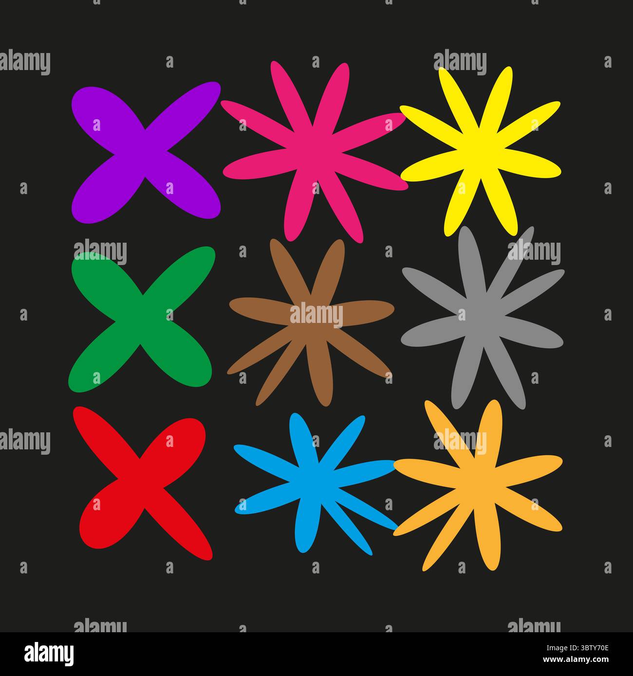 Abstract star shapes. Colorful graphic elements. Geometric Vector set ...