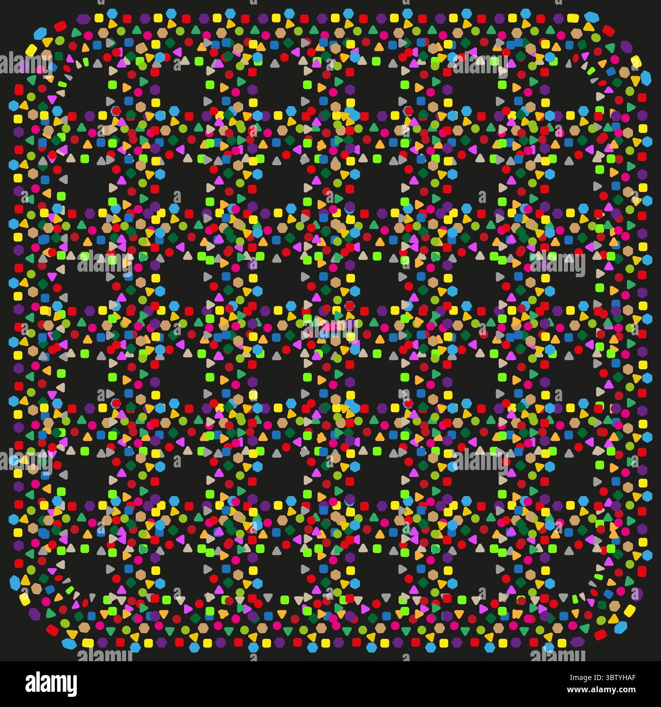 Pixel art pattern. Colorful mosaic dots. Abstract Vector background. Digital glitch texture Stock Vector