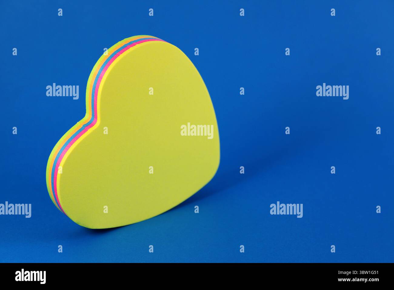 Heart sticky notes of different colors Stock Photo