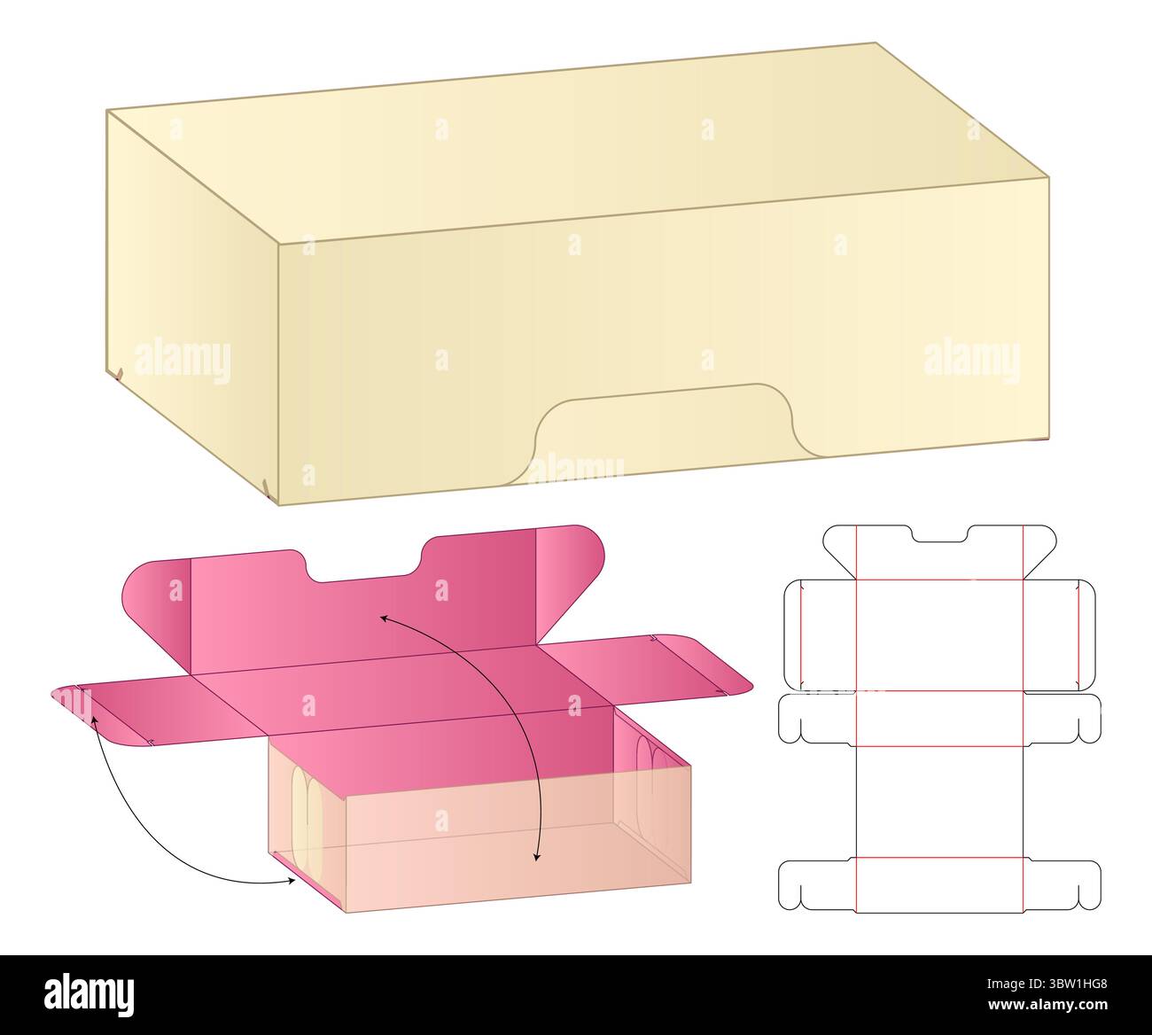 Box Dieline Vector Template Foldable Packaging Dieline layout Stock Vector