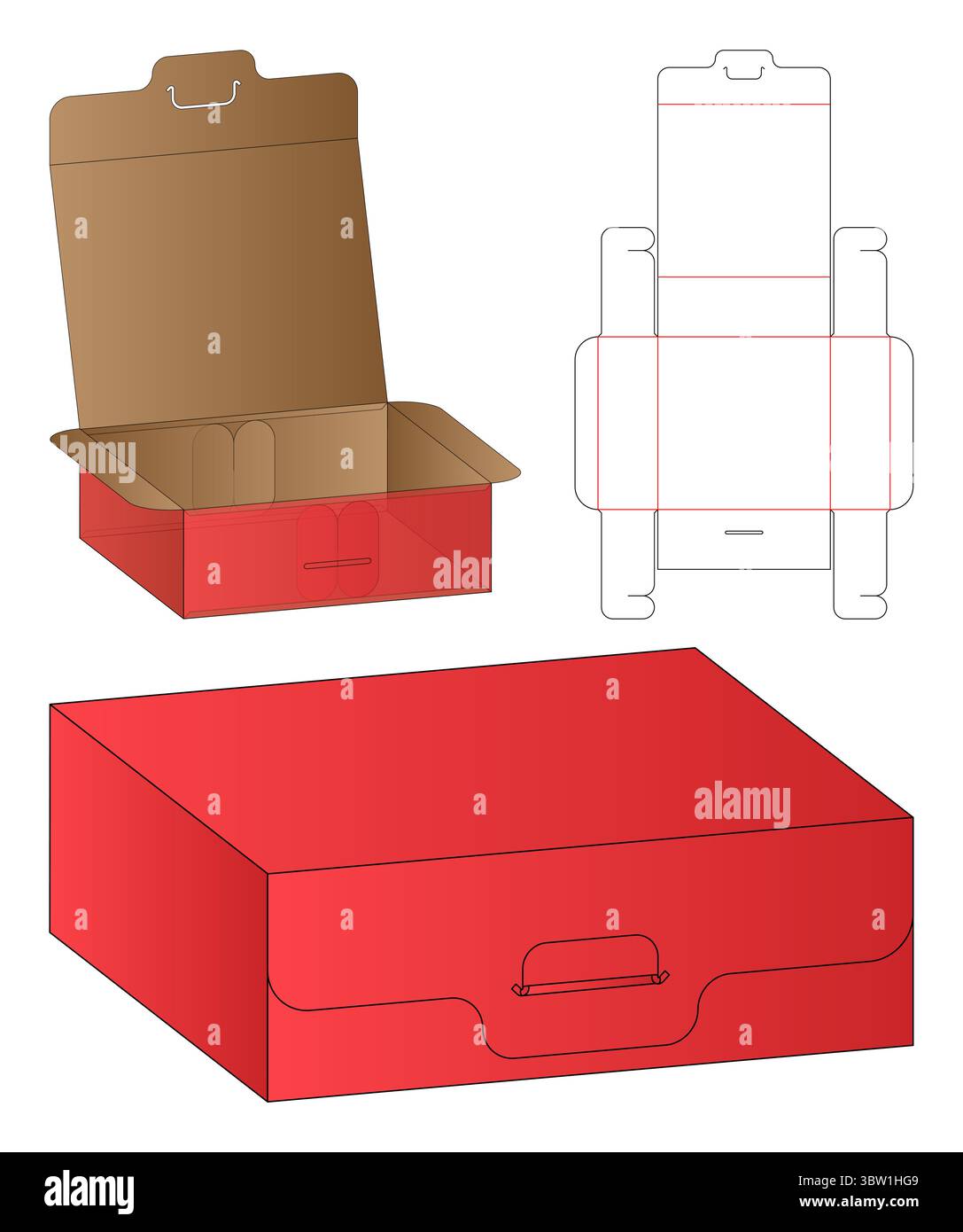 Layout Box Cut Box Dieline Vector Flat Layout with Cut and Fold Template Stock Vector ...