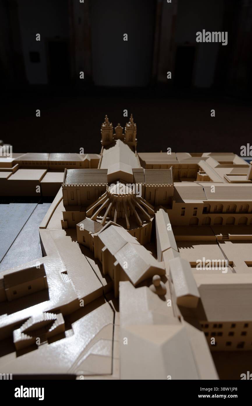 Tactile scale model of the Monastery of Alcobaça Stock Photo