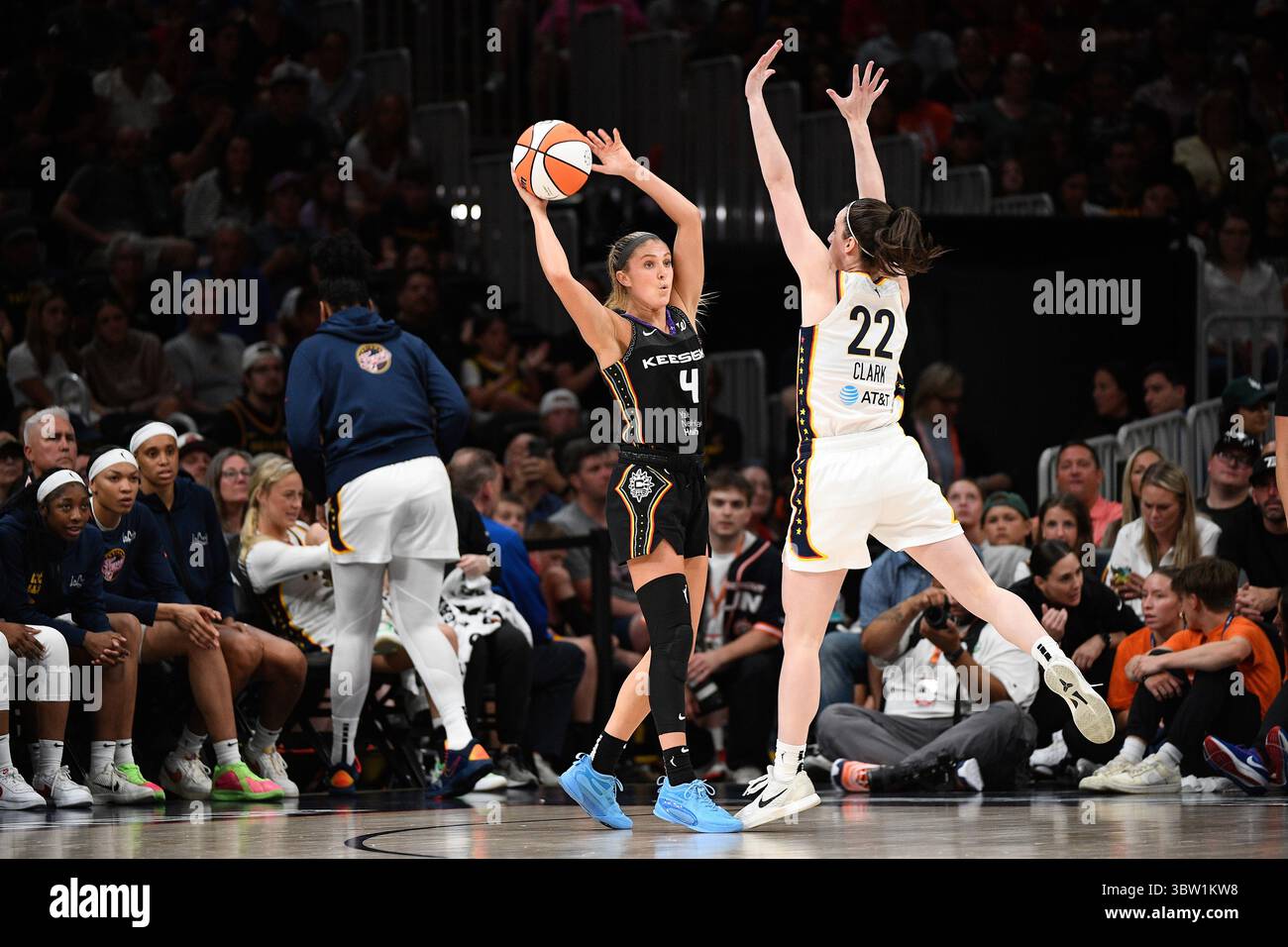 BOSTON, MA - JULY 15: Connecticut Sun guard Jacy Sheldon (4) handles ...