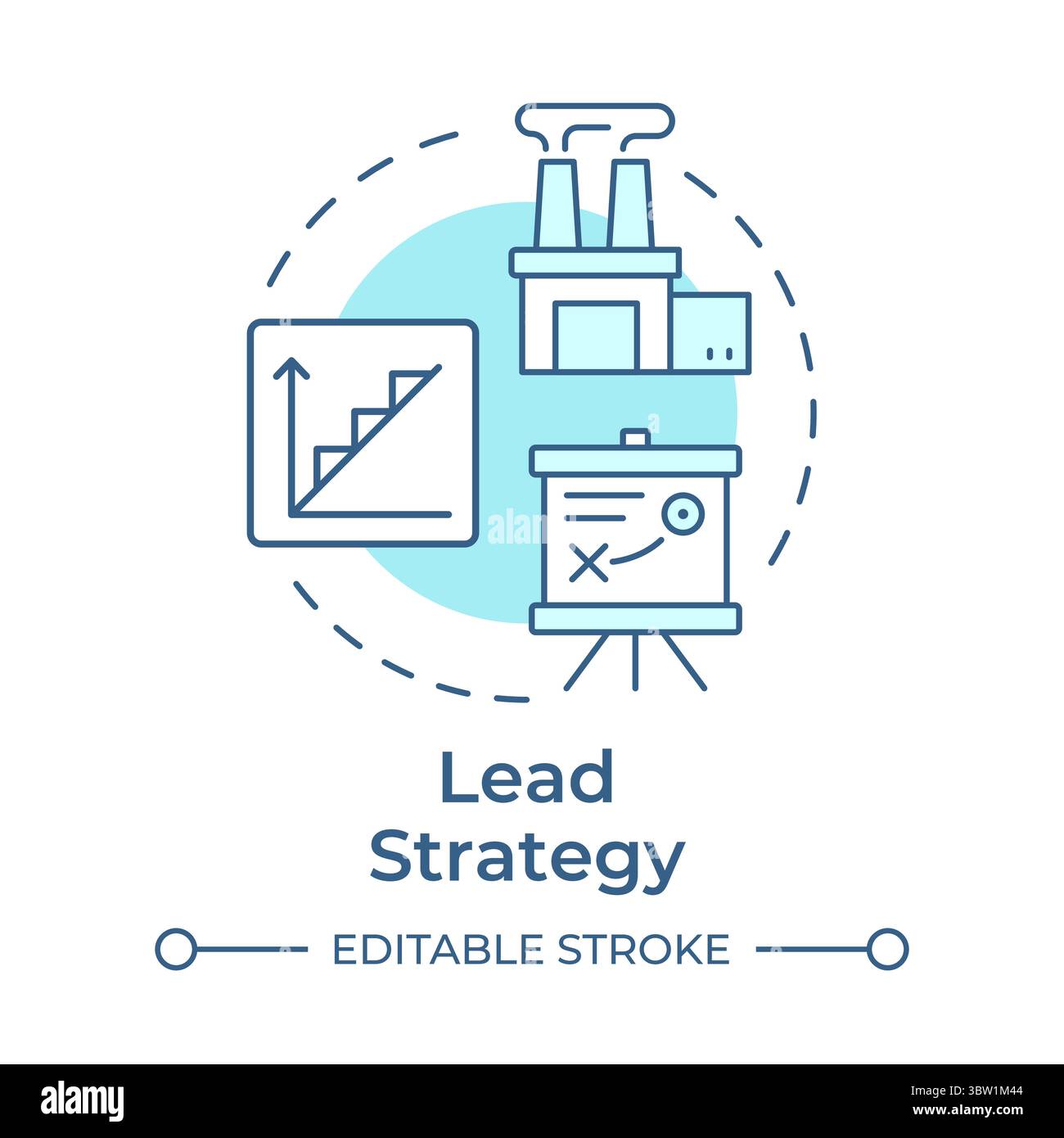 Lead strategy soft blue concept icon Stock Vector