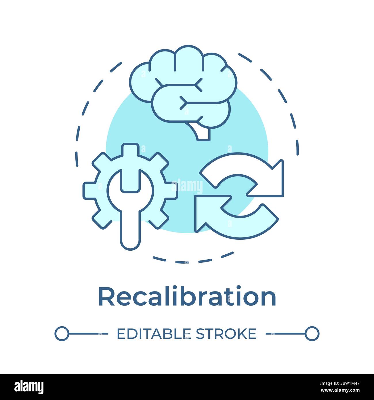 Recalibration soft blue concept icon Stock Vector