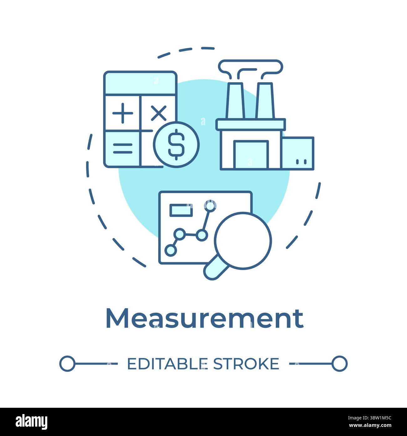 Measurement soft blue concept icon Stock Vector