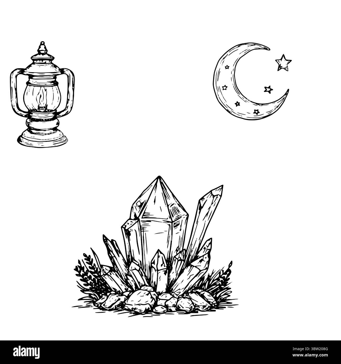 Star For Rituals Crystalline nature Black and White Stock Photos & Images - Alamy