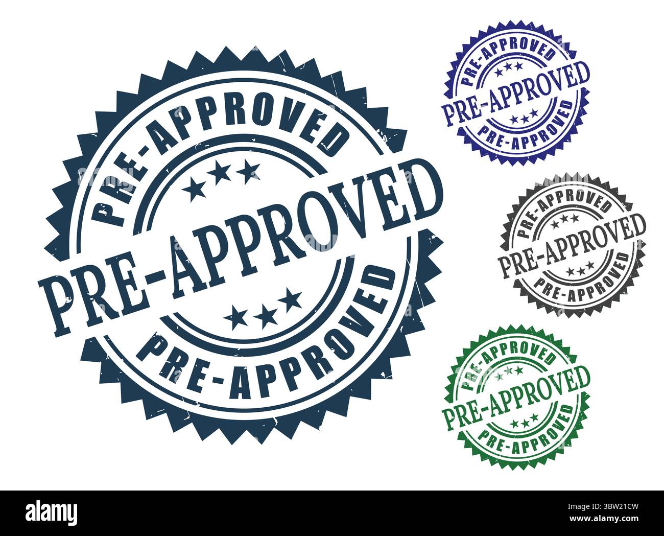 A Pre-Approved Label Pack, Grunge Rubber Approved Document Stamp Vectors Stock Vector
