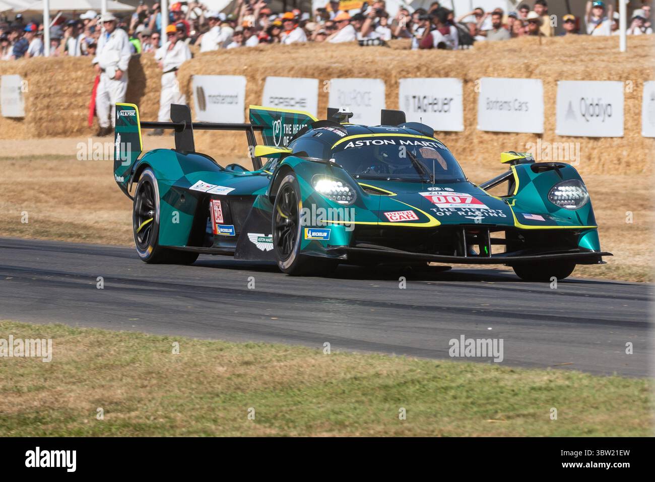 2025 Aston Martin Valkyrie Hypercar car driving up the hillclimb track at the Goodwood Festival of Speed 2025 motorsport event Stock Photo