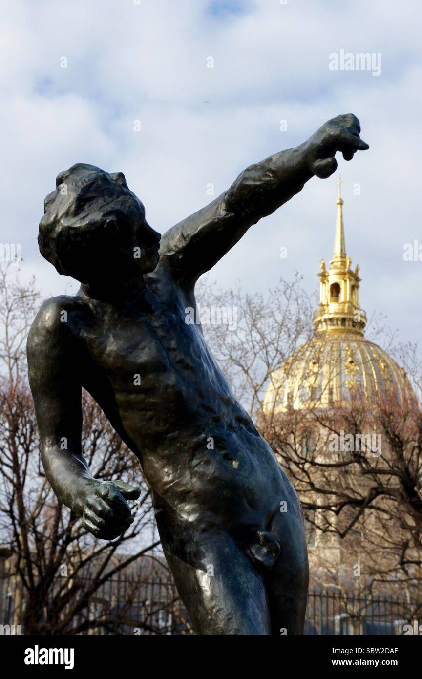 Dynamic Bronze Sculpture, Musée Rodin, Paris, France Stock Photo