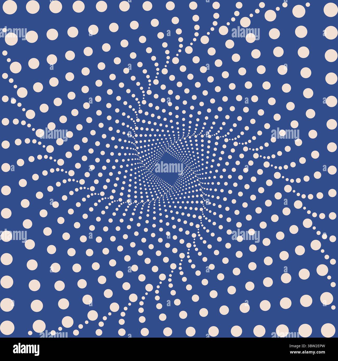 Optical illusion pattern. Vortex dotted shape. Modern geometric art. Abstract background. Optical art wallpaper.  Stock Vector