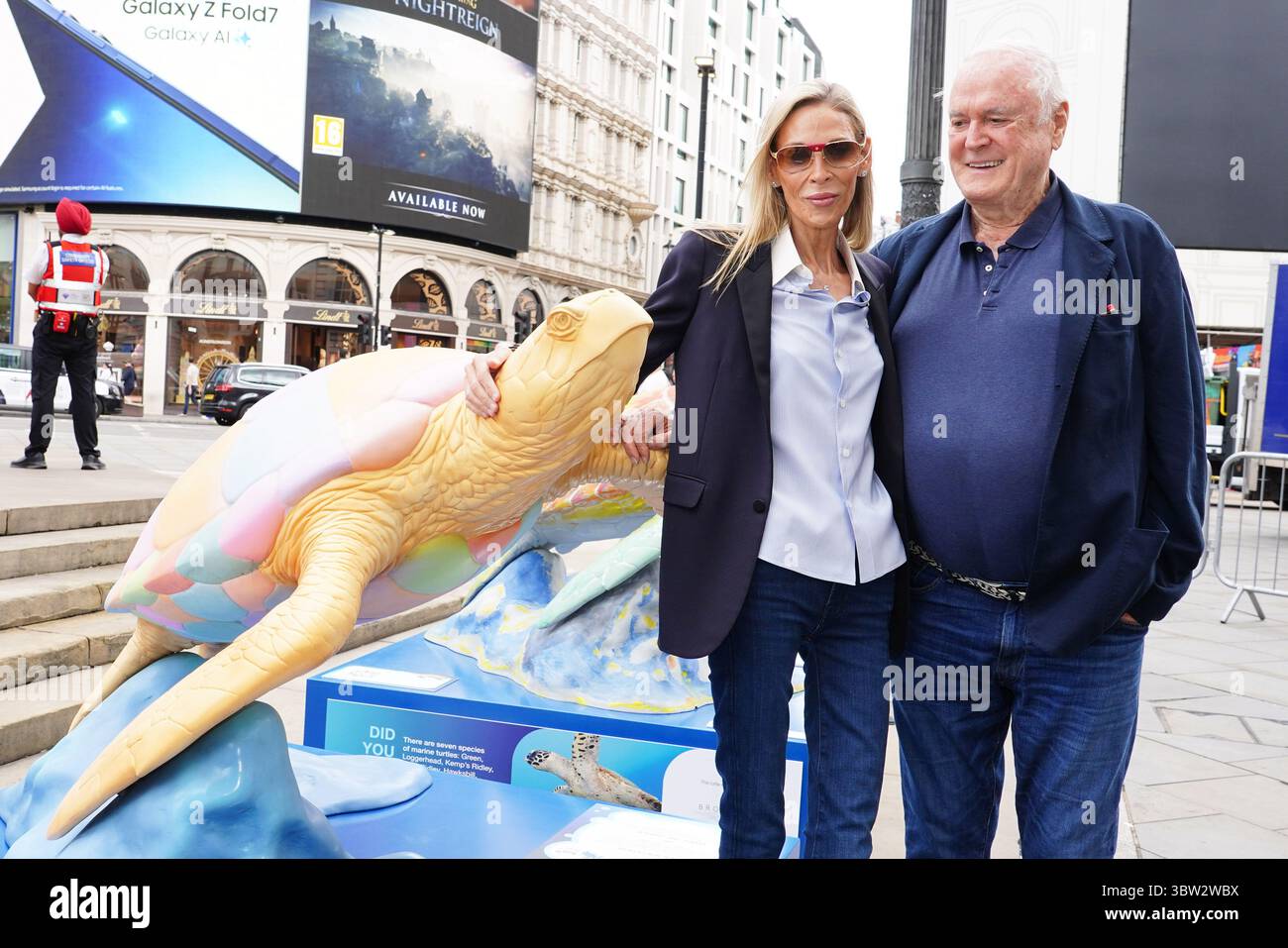John Cleese and his wife, Jennifer Wade, during a photocall for the ...