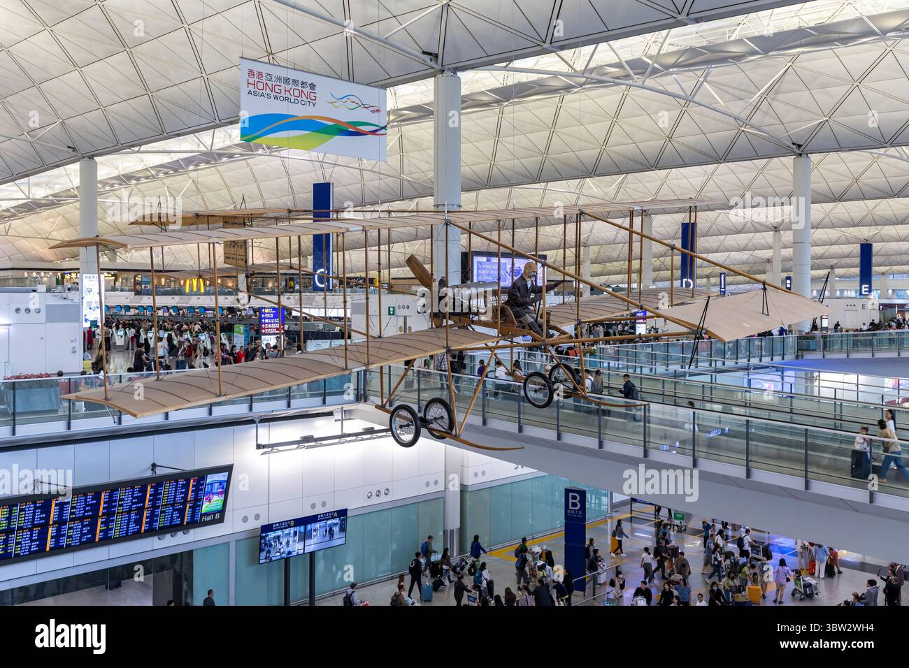 Hong Kong, China - April 6, 2024: Terminal of Chek Lap Kok Airport in Hongkong, China. Stock Photo