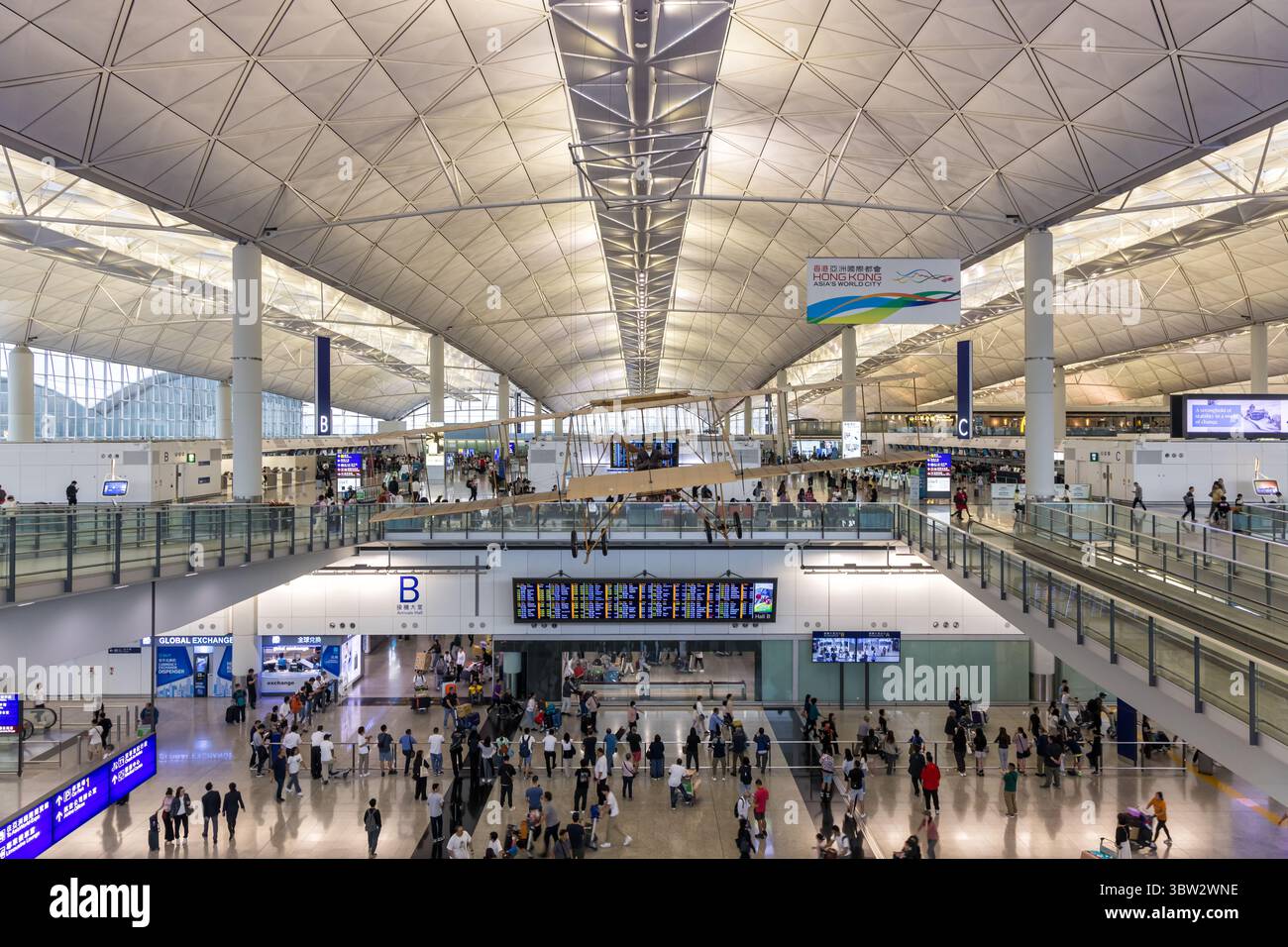 Hong Kong, China - April 6, 2024: Terminal of Chek Lap Kok Airport in Hongkong, China. Stock Photo