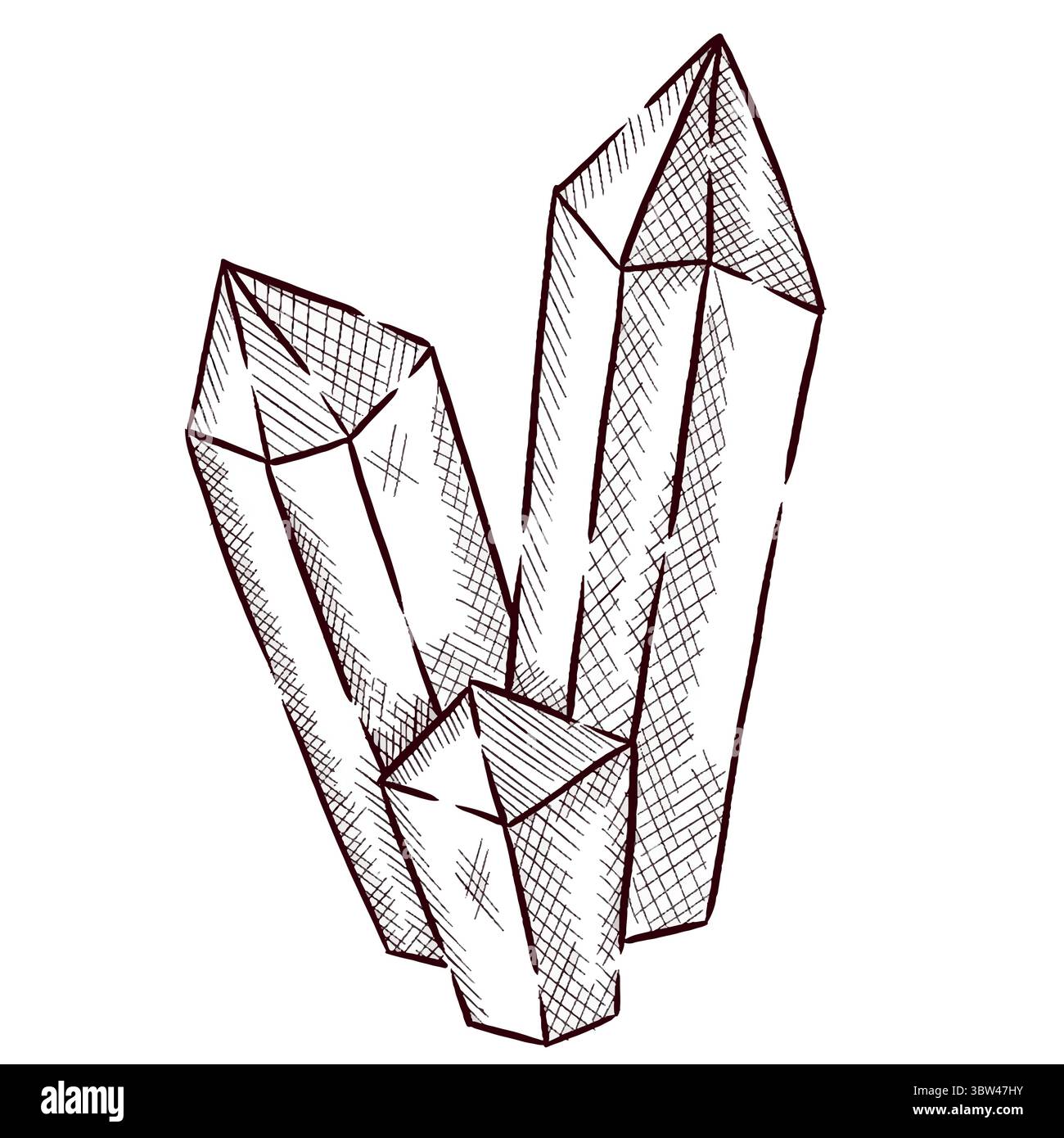 Gemstones and flowers vector illustrations set Stock Vector
