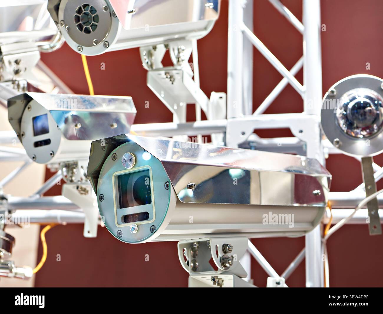 Explosion Proof Industrial CCTV Cameras on exhibition Stock Photo