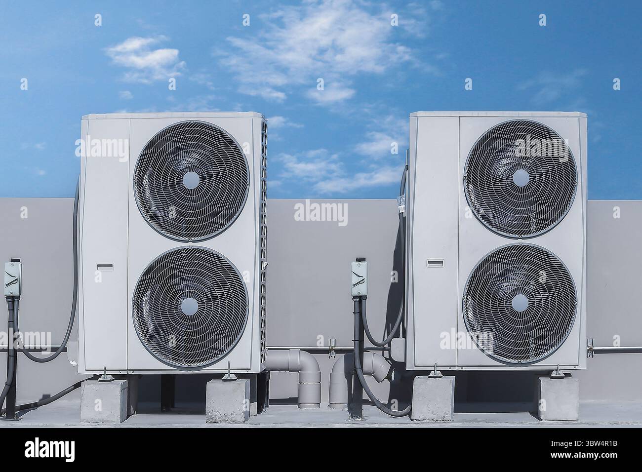 Air conditioning outdoor unit compressor install outside the building ...