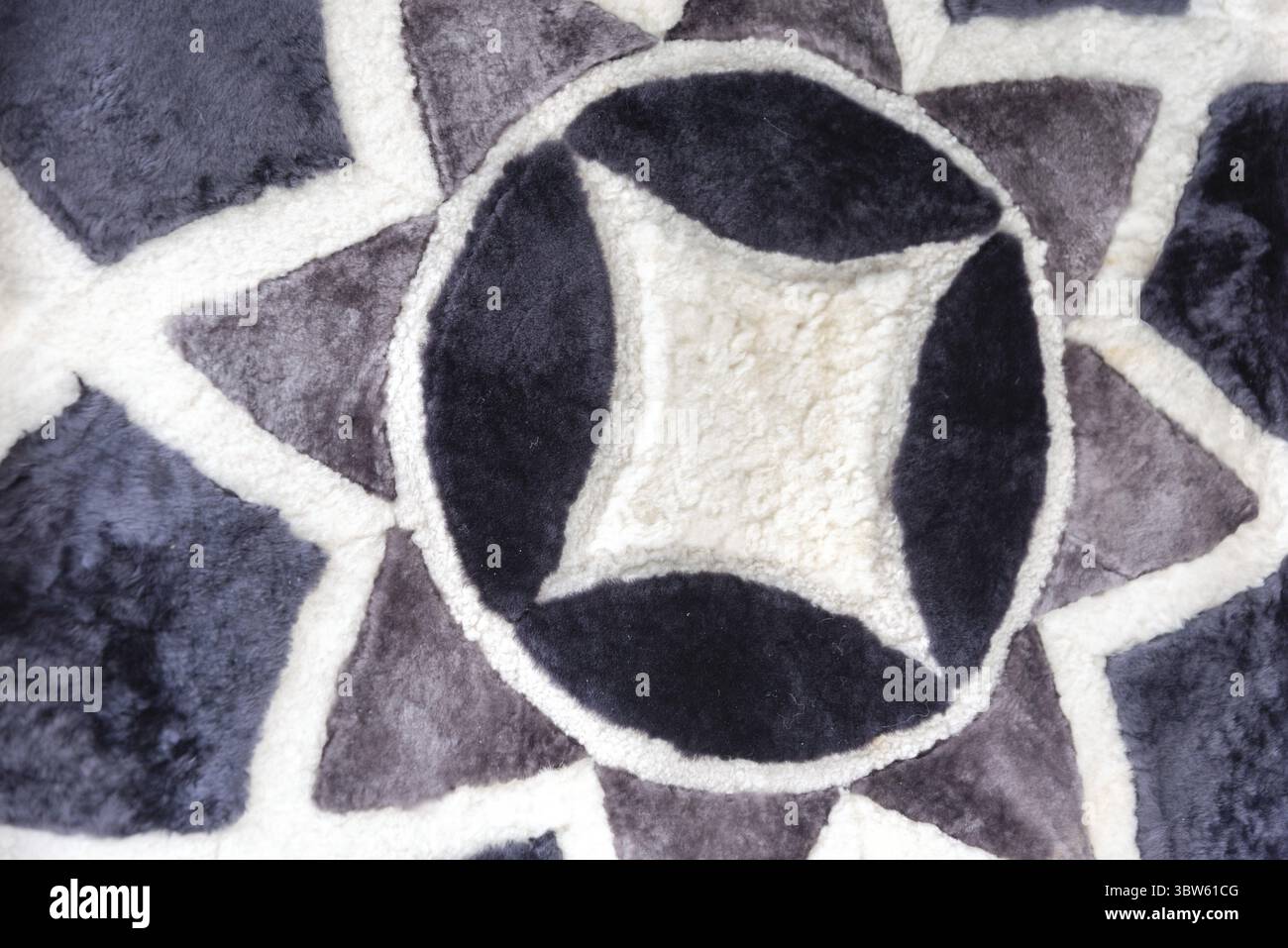 Abstract pattern pattern on a fur carpet close up Stock Photo