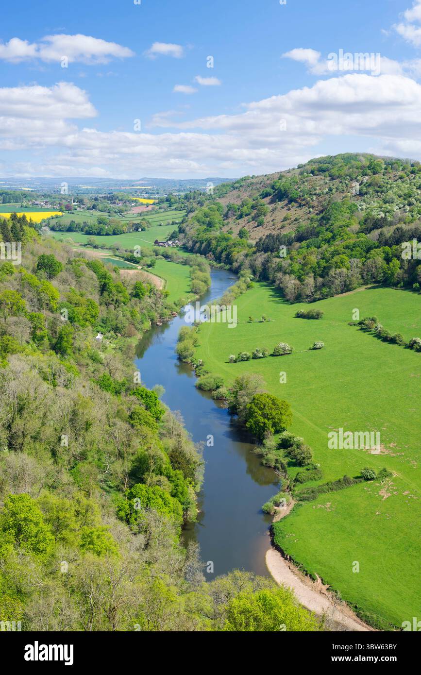 Wye Valley Wales - view from Symonds Yat Rock Forest of Dean Wye Valley National Landscape Herefordshire Gloucestershire England UK GB Europe Stock Photo