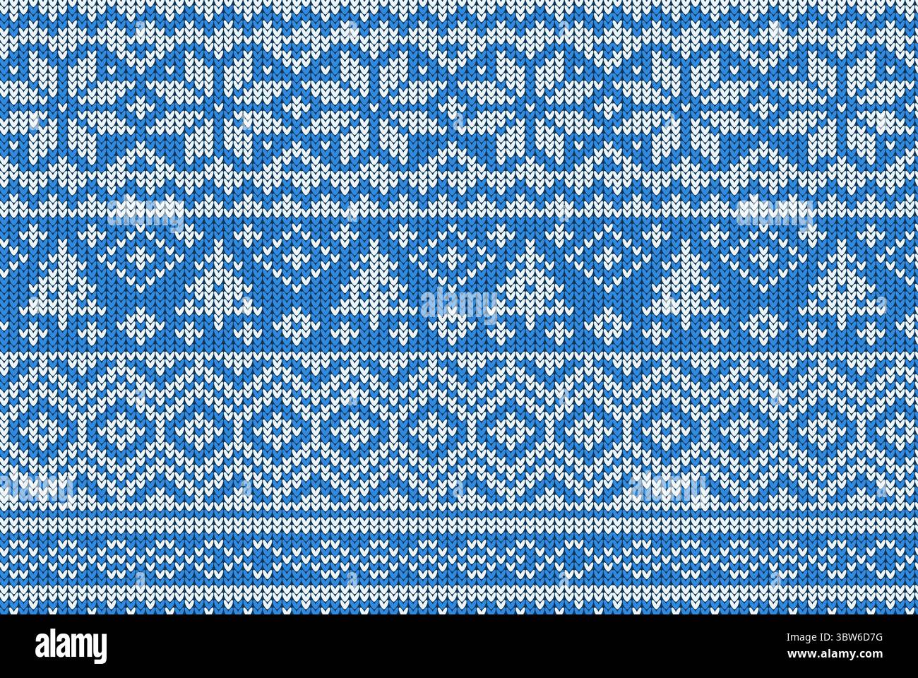 Knitting Christmas vector background snowflakes Stock Photo