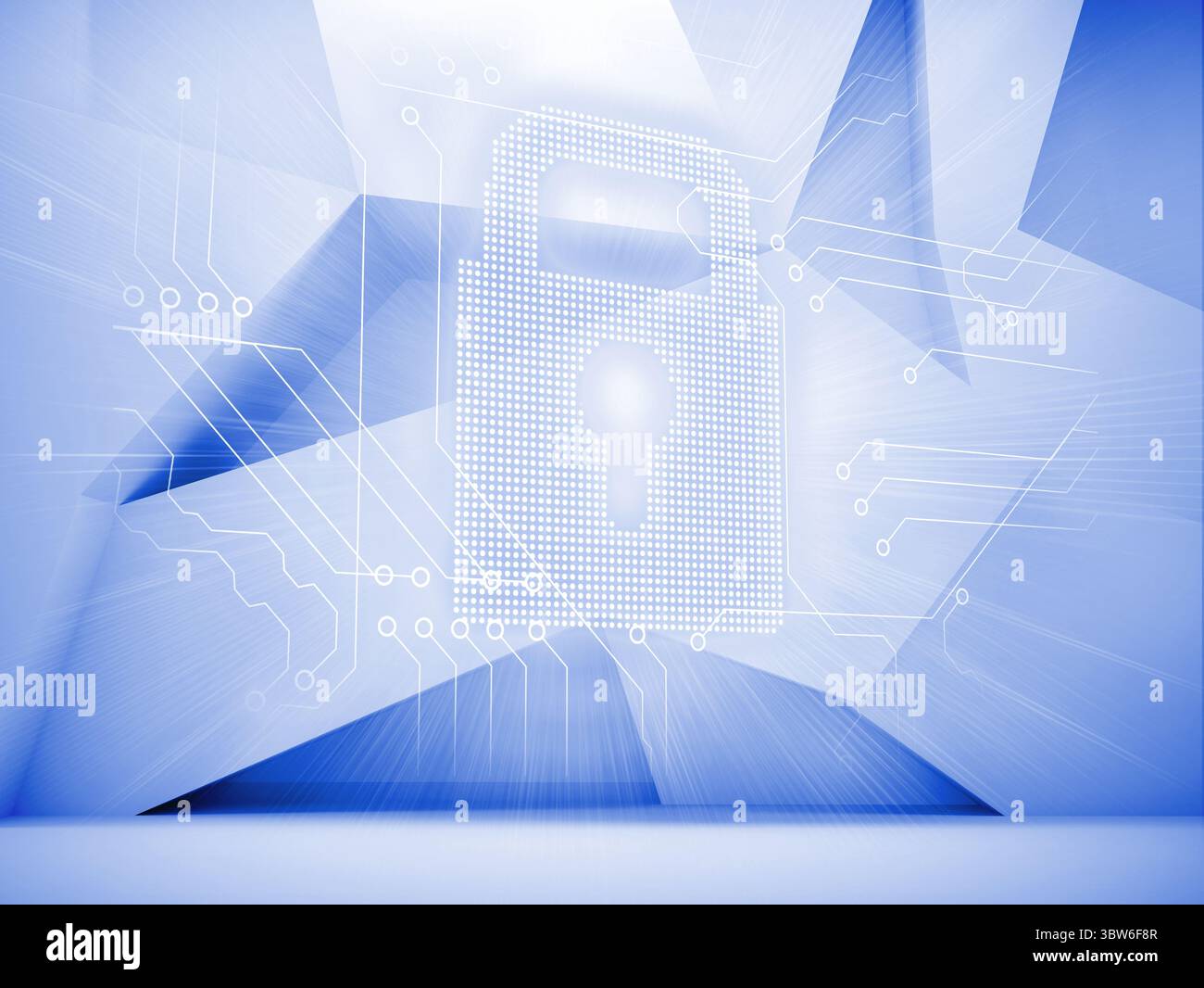 White lock on abstract background Stock Photo