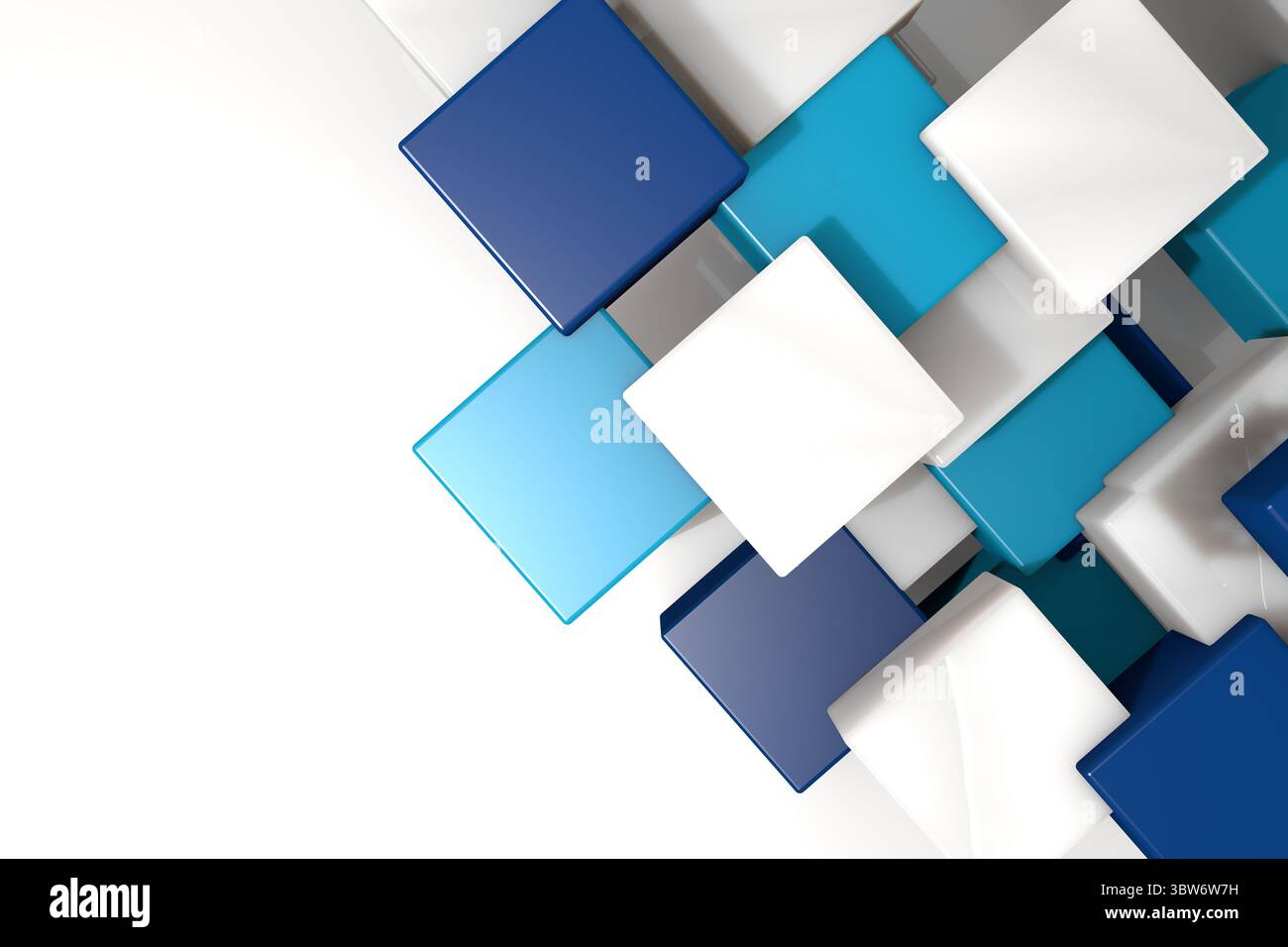 Blue and white tile design Stock Photo