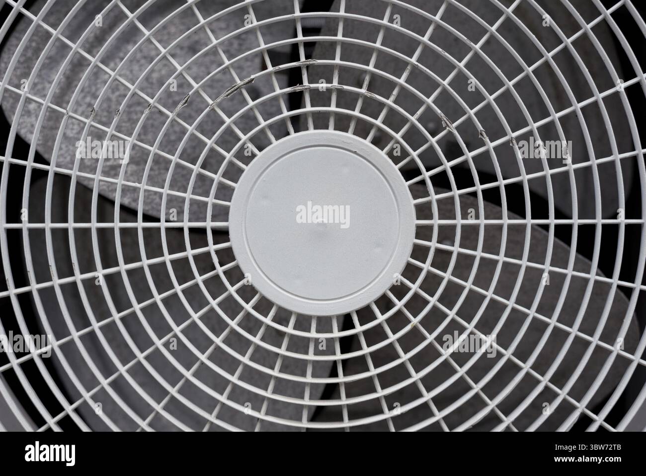 Close up of white air conditioner grille. Electronics industry and Material concept. Background and texture theme Stock Photo