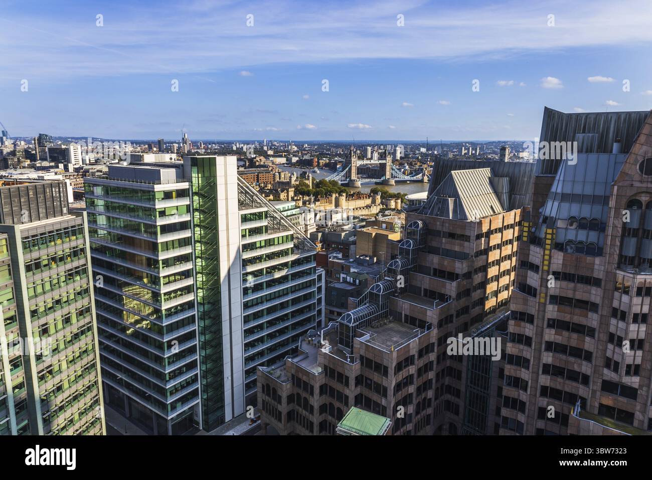 Aerial view of London high rise buildings and cityscape, showcasing ...