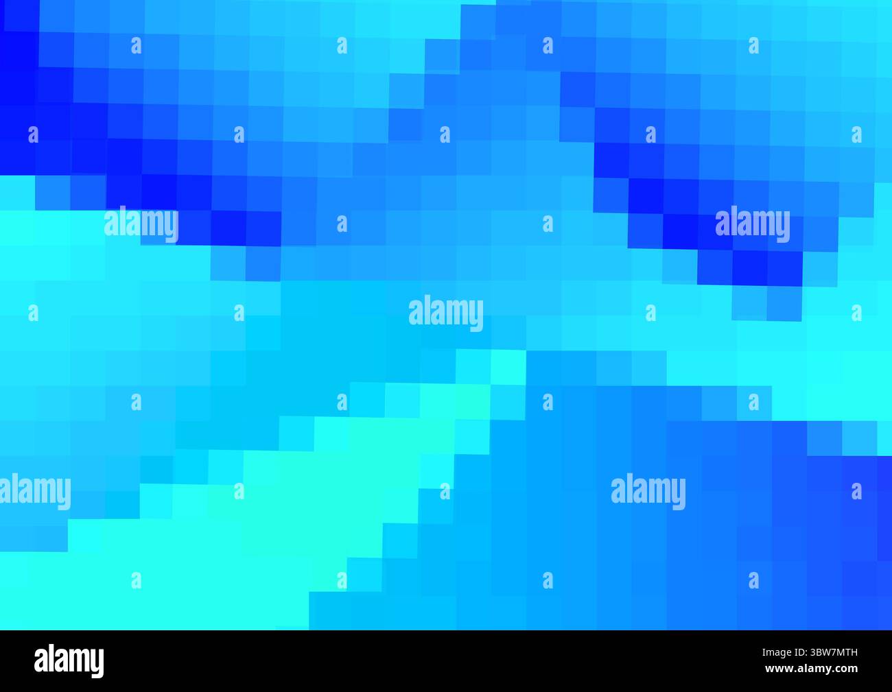 90s style blue gradient pixelated background Stock Photo