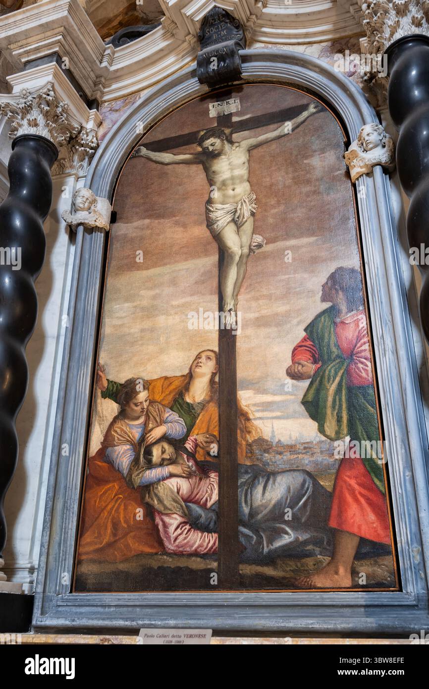 The Crucifixion oil on canvas painting from 1581 by Paolo Caliari known ...