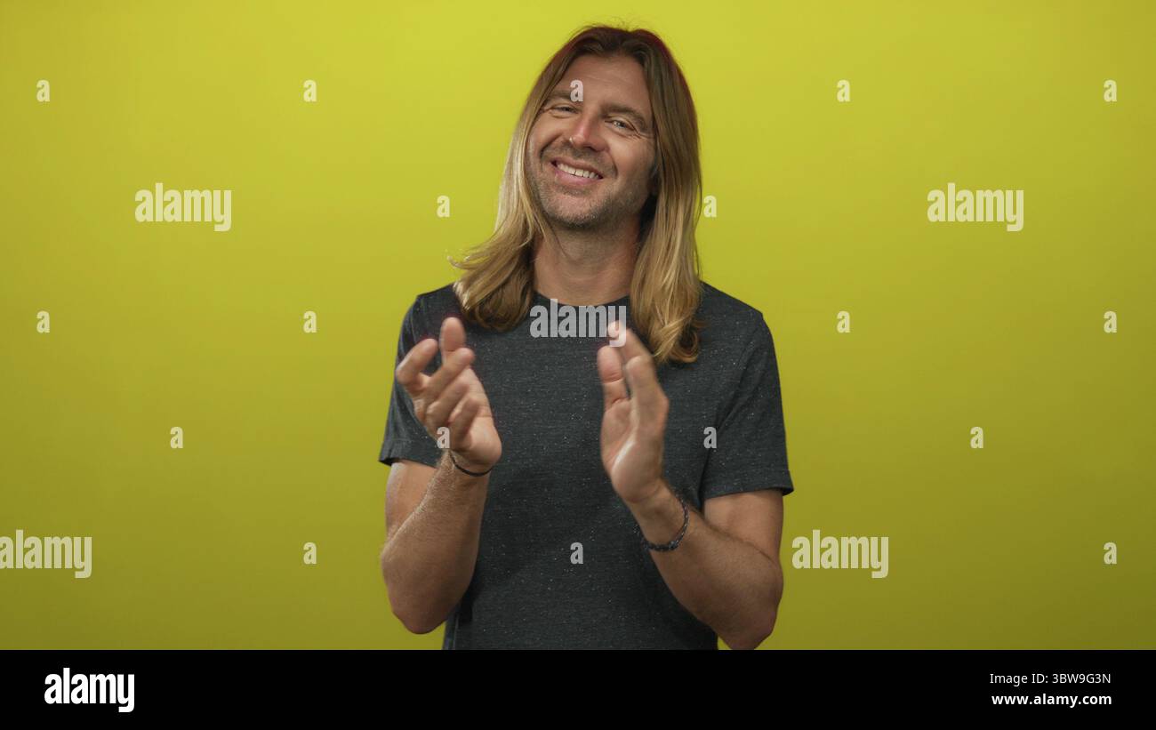 Joyful man clapping hands party hi-res stock photography and images - Alamy