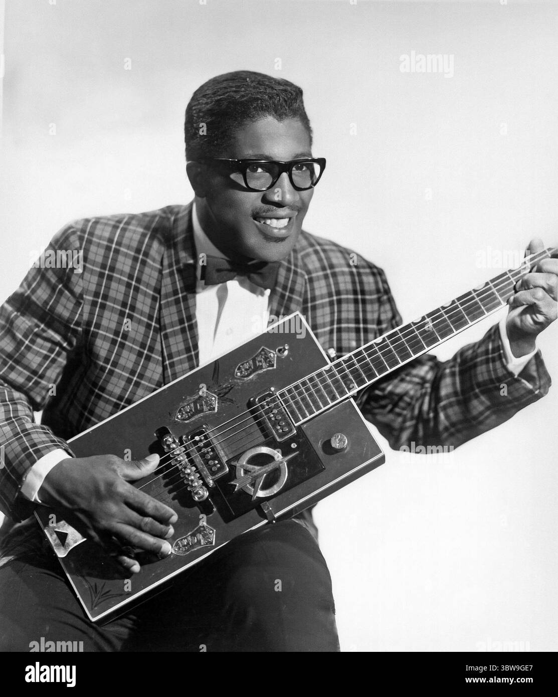 Bo Diddley. Portrait of the American guitarist and singer, Ellas Otha Bates (1928-2008), publicity photo, 1957 Stock Photo