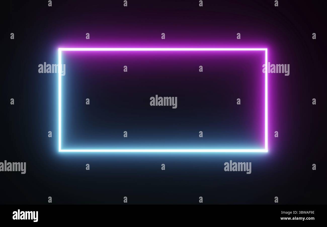 Square rectangle picture frame with two tone neon color motion graphic ...