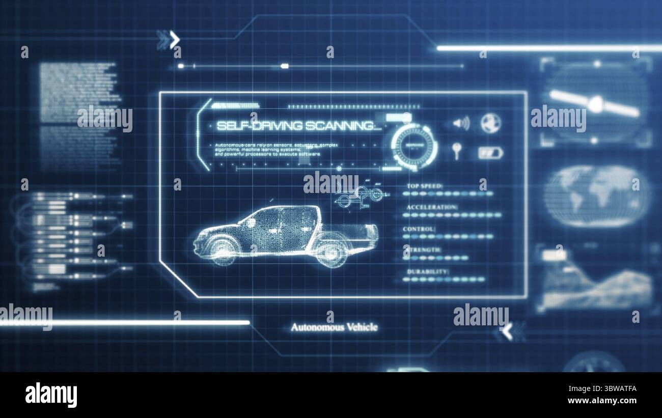 HUD self-driving vehicle pickup truck car specification scanning test ...