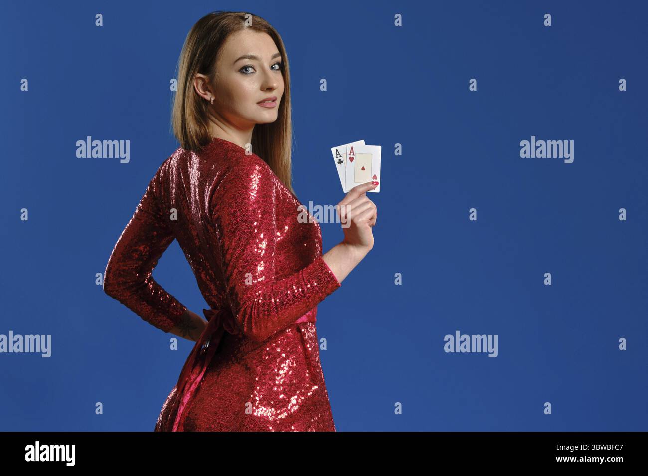 Girl in red dress casino hi-res stock photography and images - Alamy