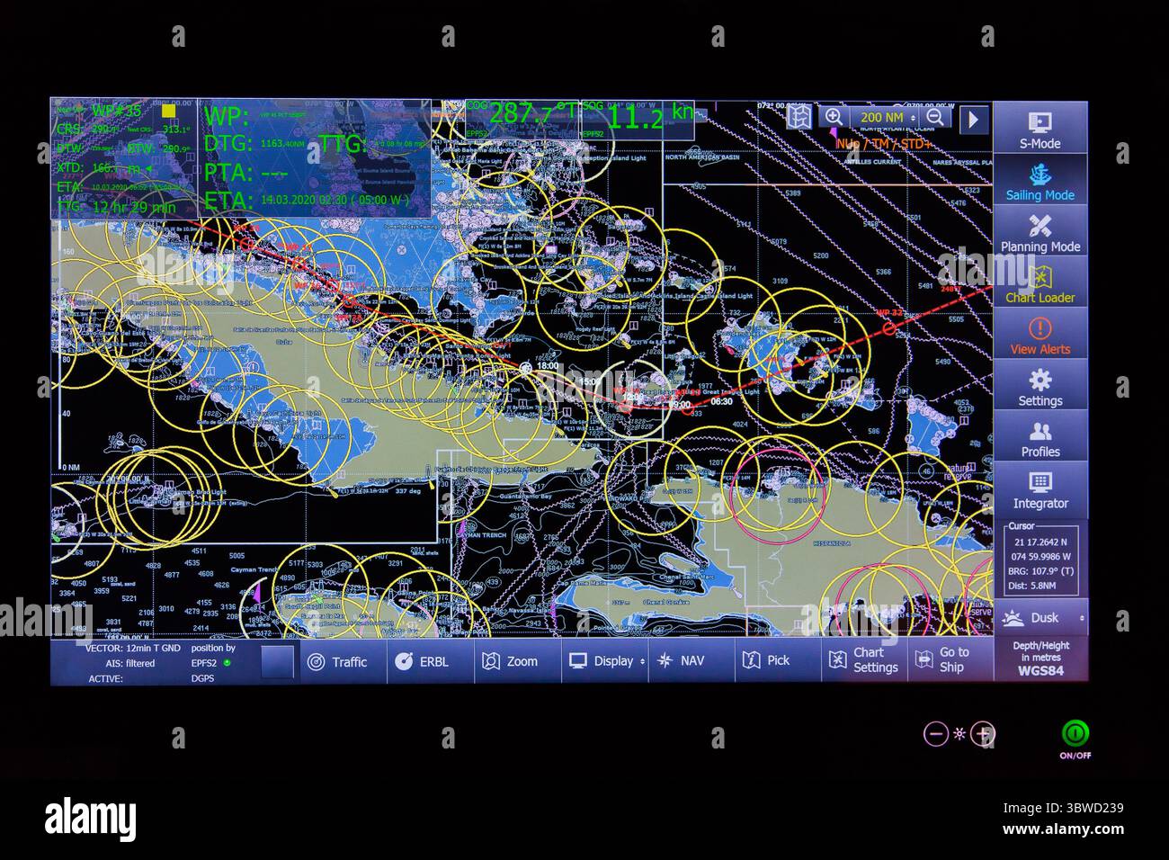 Digital map display boat hi-res stock photography and images - Alamy