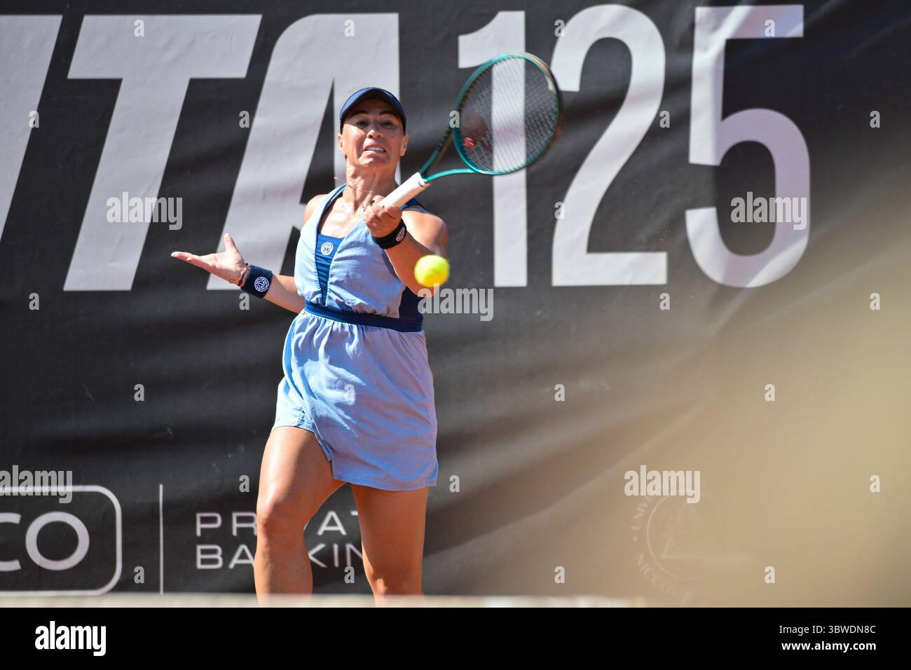 Ekaterine Gorgodze (GEO) during the match against  Tyra Caterina Grant (ITA) - Round of 16 women's singles tournament of WTA 125 ATV Bancomat Tennis Open at Circolo Antico Tiro a Volo on July 16, 2025 in Rome, Italy Stock Photo