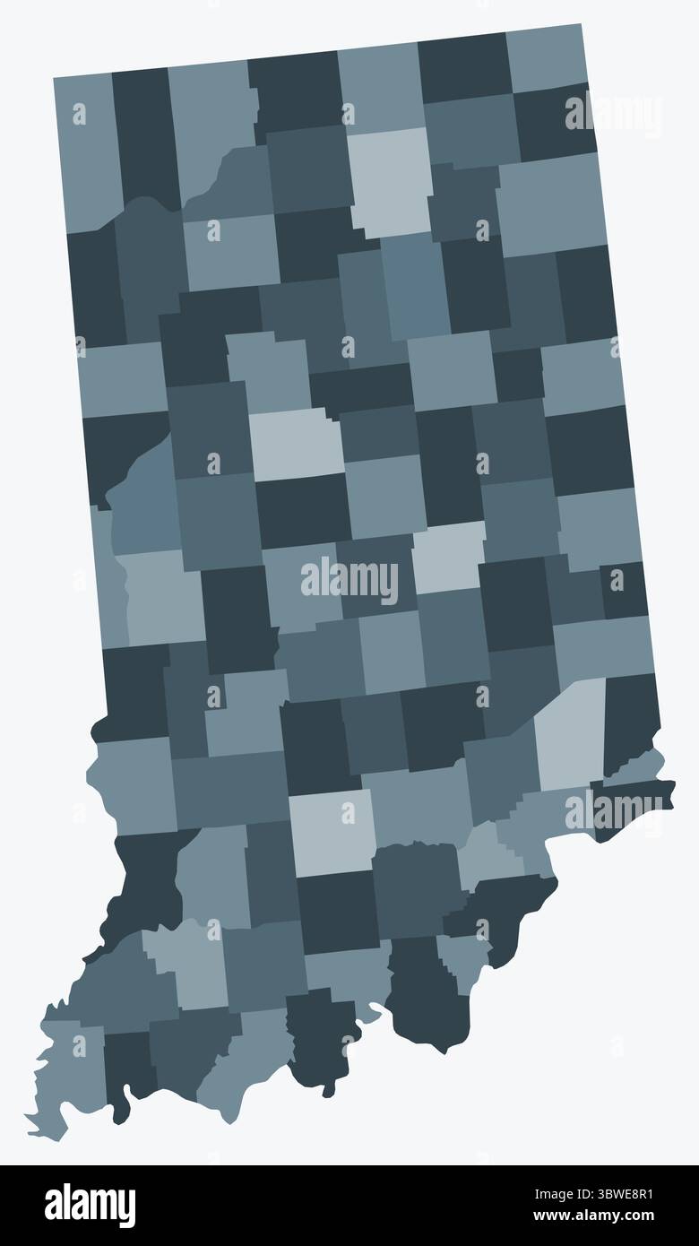 Simple Indianamap Map of Indiana with counties. Just a simple state border map with ...